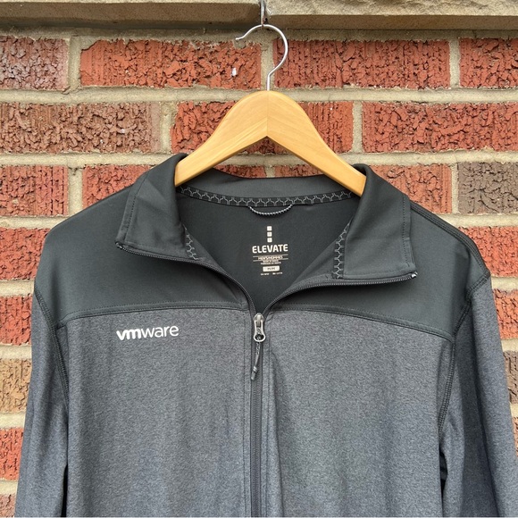 Elevate Dark Gray and Black Full Zip Athletic Jacket - Picture 2 of 5